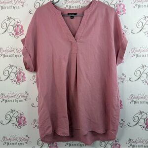 Rachel Roy tshirt floaty, rose blush, V-neck shirt, top Mauve Blouse